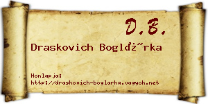 Draskovich Boglárka névjegykártya